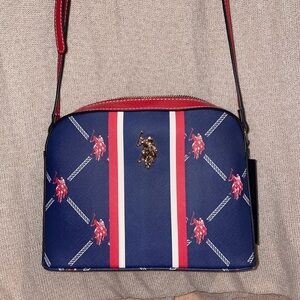 U.S. Polo Assn. Navy and Red Crossbody Bag